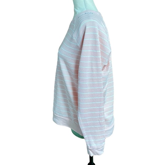 PJ Salvage Thermal Lounge Top Shine Bright Striped Waffle Knit Long Sleeve L - Picture 9 of 15